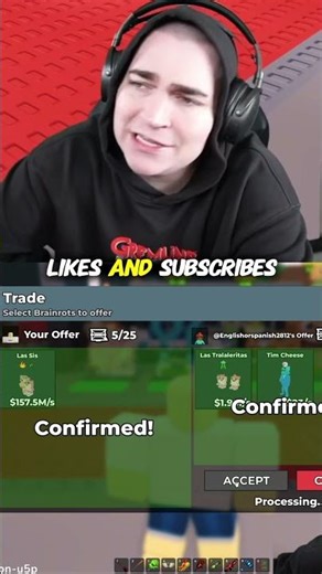 Steal a Brainrot Roblox Gone Wrong! (All Trades Challenge) #steak