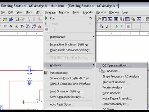 Getting Started with NI Multisim - Analyses - AC Analysis