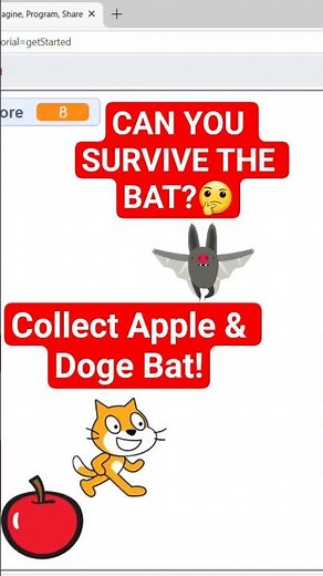 How to Make a Cat Game in Scratch! Cat vs. Bat! 🐱🦇 Make a Survival Game #scratch #coding #games