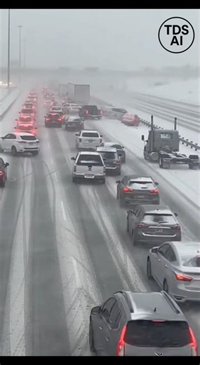 Traffic Camera Captures Snowstorm Rolling Into Detroit, Triggering Icy Highway Pileup Traffic camera footage recorded in Detroit, Michigan, shows rapidly deteriorating conditions as a snowstorm moves into the area, turning a busy highway slick with ice. The video captures vehicles traveling at speed before suddenly losing traction as snowfall intensifies and visibility drops. Multiple cars can be seen sliding across lanes, unable to stop on the icy pavement. Within moments, several vehicles coll