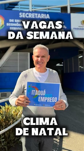 🎯 Seleção de Empregos da Semana! A cada semana, novas oportunidades chegam por meio do Itaquá Mais Emprego — um compromisso firme da gestão do prefeito Eduardo, que segue ampliando vagas e fortalecendo a economia local. 📌 SEGUNDA-FEIRA Vaga: Auxiliar de Produção Perfil: A partir de 18 anos, com ou sem experiência. Local: Arujá. Extras: Salário R$ 2.400,00 benefícios. Necessária disponibilidade de horário. 📌 TERÇA-FEIRA Vaga: Auxiliar de Logística Perfil: A partir de 18 anos, com ou sem experi