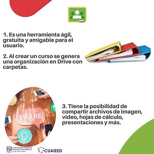 #Classroom es una herramienta que permite generar aulas virtuales, además de crear e integrar actividades académicas. Permite a los profesores y alumnos utilizar una variedad muy amplia de aplicaciones educativas. Encuéntrala en el #CampusVirtualUNAM >> https://bit.ly/campus-virtualUNAM | CUAED, UNAM