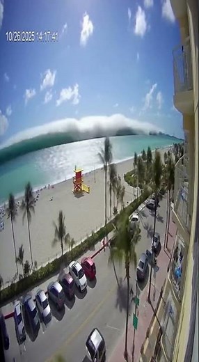 Tsunami Hits Miami Beach | Real CCTV Footage