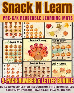 Fall Alphabet & Math Snack Mats Bundle | Interactive Alphabet & Number Placemats