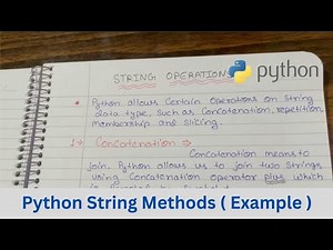 Python String Operation in Python ( Program Example ) in Hindi | CSE GYAN Python Programming
