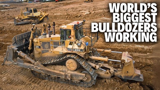 22K views · 438 reactions | The world's BIGGEST Bulldozers in action on the same job site. This is a project currently underway in SEQ, which, as you can see, involves moving some serious rock. To tackle this, they've brought in the heavy hitters: CAT D11, D10S, and a 475 Komatsu. You can see the full-length video on our YouTube channel by following this link - https://www.youtube.com/watch?v=NdKf-M8gE_M | Ifilmiron | Facebook