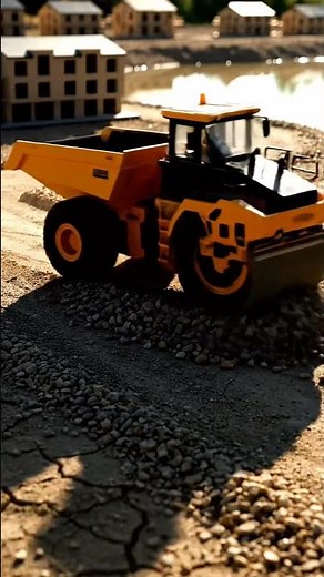 Miniature Construction Site: Toy Dump Truck Building a Road! 🚧