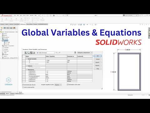 Global Variables & Equations | Dimension Not Linking to Global Variable | Solidworks Global Variable