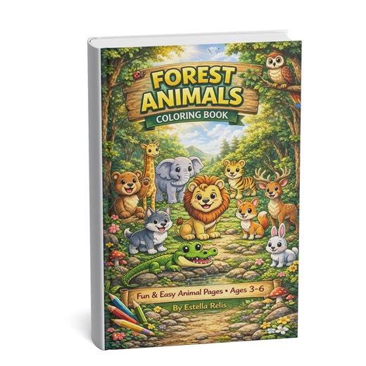 Forest Animals Coloring Book for Kids Ages 3-6 | Printable PDF Activity Book | 32 Pages | Educational Toddler Workbook - Etsy