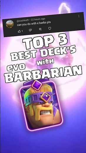 TOP 3 BEST DECK'S WITH EVO BARBARIANS #clashroyale @cashkidfr