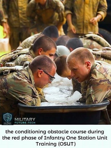 US Army Infantry OSUT Basic Trainees Training obstacle course