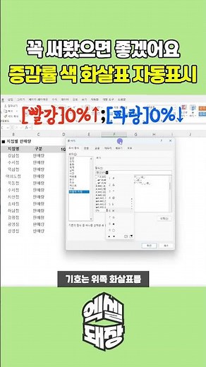 제발 꼭 써봤으면 좋겠어요! 증감률 색깔 화살표 자동표시 #엑셀기초 #excel #신입사원