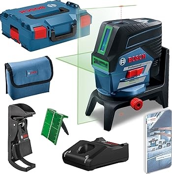 Bosch Professional 12V System Kreuzlinienlaser GCL 2-50 CG (1x Akku 12V + Ladegerät, grüner Laser, Innenbereich, mit App-Funktion und Halterung, sichtbarer Arbeitsbereich: bis 20 m, in L-BOXX)