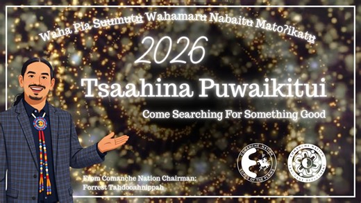 "Come search for something good" A message from our Comanche Nation Chairman Forrest Tahdooahnippah and the Language Department. Happy New Year! #Comanche #ComancheLanguage #comanchenation #CNLD | Comanche Nation Language Department