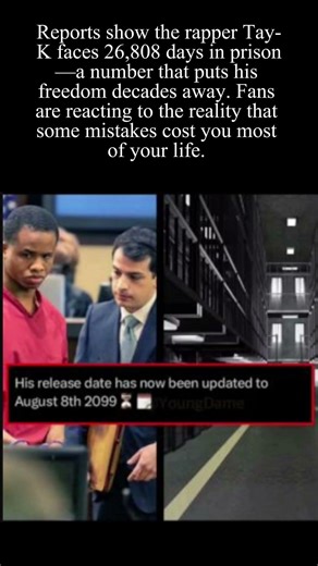 Tay-K faces 26,808 days in prison before possible release #TayK #PrisonSentence
