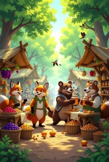 Jungle Market Madness! 🛍️🦊🐻 Animal Fair Fun! #shortsvideo