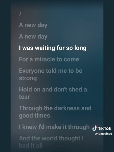 A New Day Has Come - Celine Dion Lyrics Video