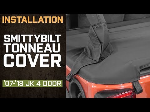 Install Jeep Wrangler Smittybilt Tonneau Cover - Black Diamond (2007-2018 JK 4 Door)