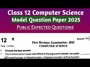 Class 12 Computer Science Model Question Paper 2025