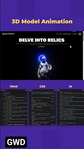 3D model Animation #coding #frontendcourse #webdesign #css #html #viralvideo #shorts