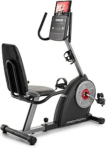 ProForm Recumbent Exercise Bike 400 Ri - Black, 8 Resistance Levels, Magnetic, Foldable