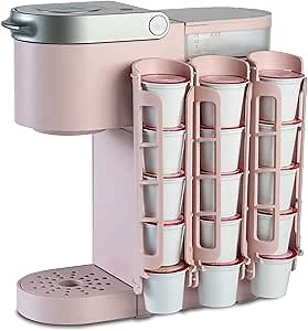 STORAGENIE Coffee Pod Holder for Keurig K-cup, Side Mount K Cup Storage, Perfect for Small Counters(Pink)
