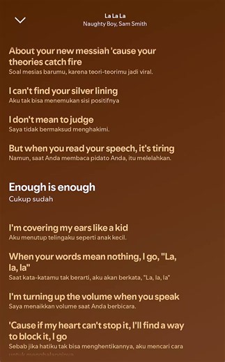 La La La — Sam Smith lyrics snippet