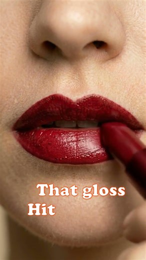 Glossy Red Lips Transformation 💄 | Satisfying Makeup Close-Up #Short