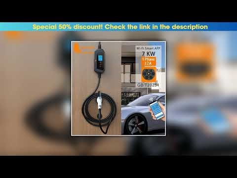 Unboxing feyree 7KW 32A Adjustable EV Charger GBT Plug APP Bluetooth Version Set Charging Time EVSE