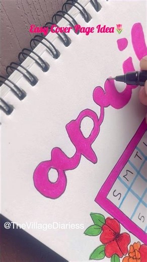Cover Page Journal: April🌺#youtubeshorts#art#frontpage#drawing#viral#diy#painting#journal#trending