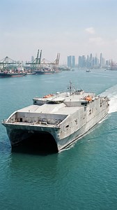 21K views · 220 reactions | Why does this ship have two bodies? Incredible stability! The Spearhead-class is a logistics beast. But is this aluminum catamaran too fragile to survive a missile hit? ⚓ . . #military #usa #USNavy #SpearheadClass #EPF #Catamaran #Logistics #ShipSpotting #Maritime | Military Addict | Facebook