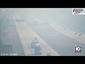 Brush fire causes smoky conditions on Alligator Alley