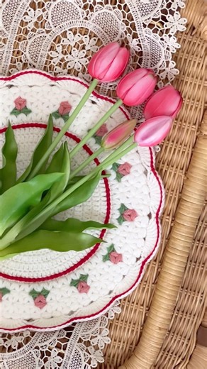 Knitting Tutorial Now Available｜Placemat with a Perfect Blend of Tiny Flowers and Scallops #Alitt...