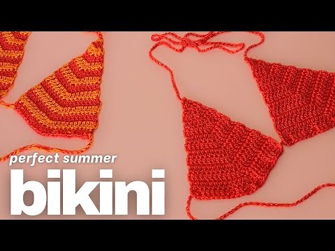 quick and easy crochet triangle bikini ☀️ made-to-measure beginner friendly tutorial