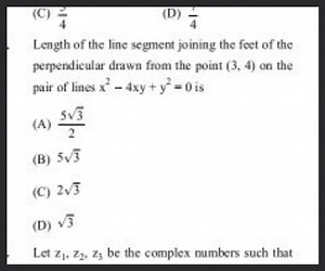 Length of the line segment joining the feet of the perpendicula... | Filo