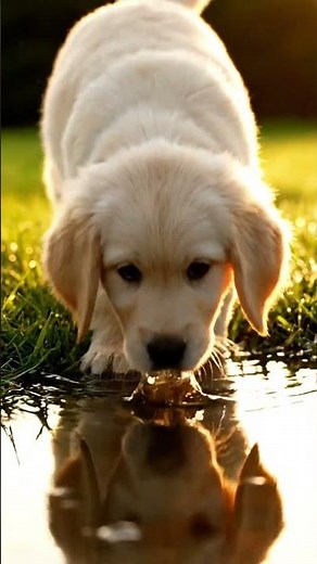 Happy Puppy Plays in a Puddle 💦🐾 | Cutest Splash Moment Ever!