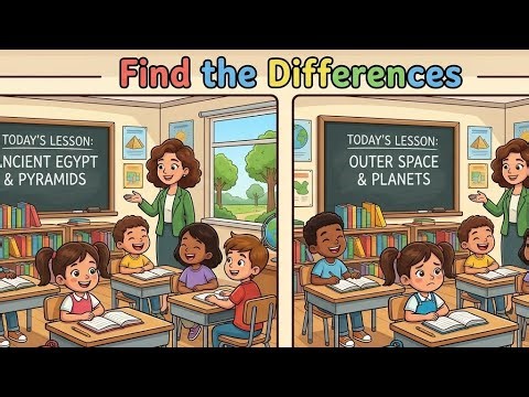 Find 7 Differences 🏫 | Classroom Puzzle Challenge 😍 | Spot the Difference Game