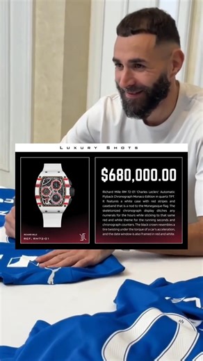 Karim Benzema Joined Al Hilal Wearing A $680k Richard Mille RM 72-01 Watch #shorts #karimbenzema