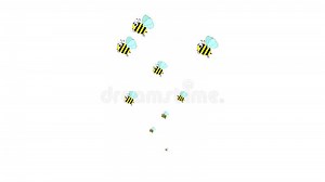 Animated Bees Fly from Bottom To Top. a Fountain from Flying Insects. Concept of Honey Stock Footage - Video of little, wing: 276870468