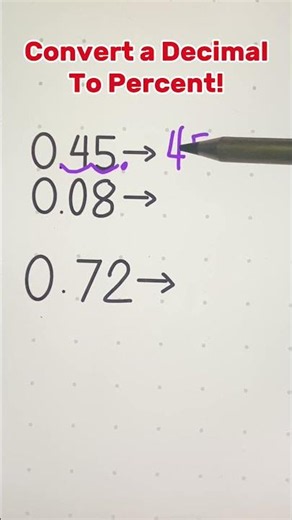 🤯 Converting decimals to percentages is easy! #maths #mathstricks #mathematics