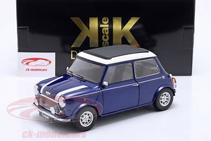 Mini Cooper with sunroof blue metallic / white RHD 1:12 KK-Scale
