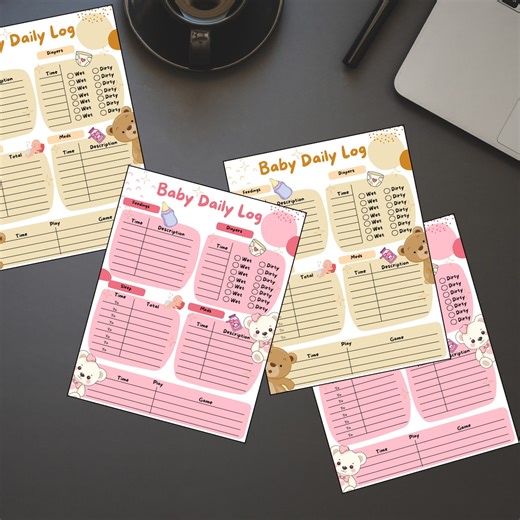 Magnetic Baby Daily Log Notepad: Infant Tracker, Nanny Babysitter Log - Etsy