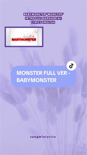 Lagu Monster Full Ver - Babymonster Lyrics