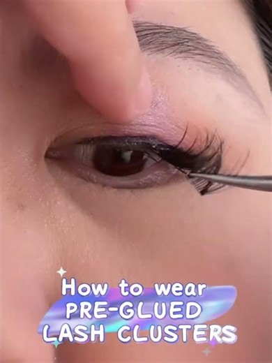 how to wear pre glued DIY cluster lashes