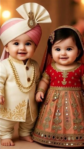 Most Beautiful Bride & Groom | Allah Allah | Cute Kids #baby #allah #cartoon #3d