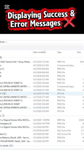 Laravel Crud: Displaying Success & Error Messages