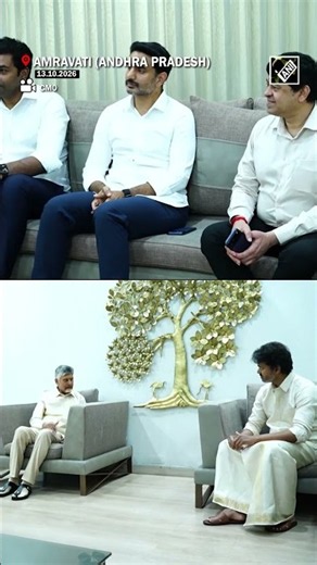 Andhra CM Chandrababu Naidu meets TN CM Vijay at the Chief Minister’s Camp Office in Amaravati