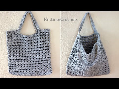 Easy Crochet Tote Market Bag Tutorial