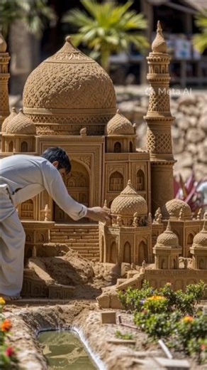 Beautiful 😍 Sculptures of a Mud MASJID 🕌#shorts
