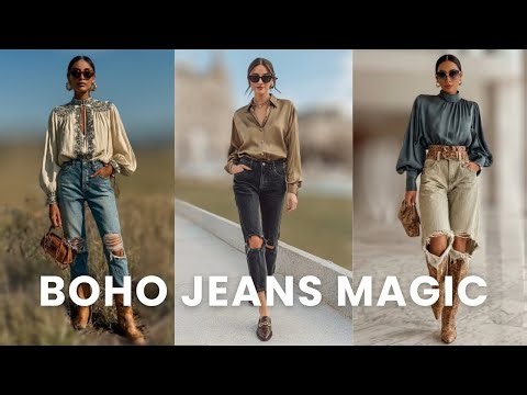 👖🌸 Boho Chic Outfit Trends 2026 | Romantic Blouse & Ripped Jeans for Effortless Style